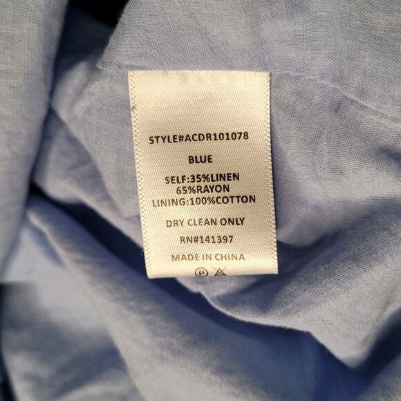 ASTR the Label Dress Womens Small Blue Jelena Cut Out Puff Sleeves Midi Ruffles - Picture 9 of 10